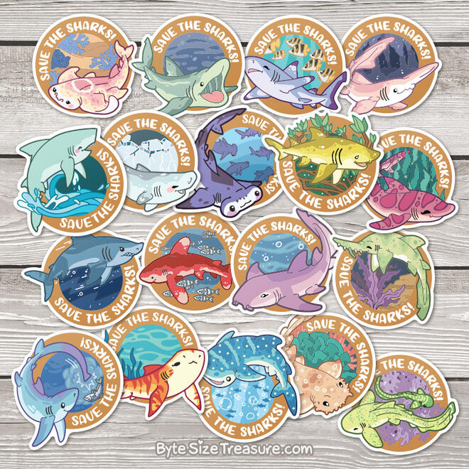 Save the Sharks Vinyl Stickers