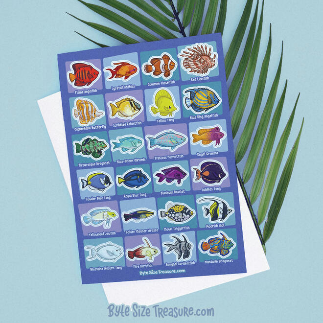 Reef Fish Sticker Sheet