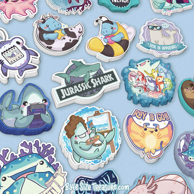 Piles of Vinyl Stickers