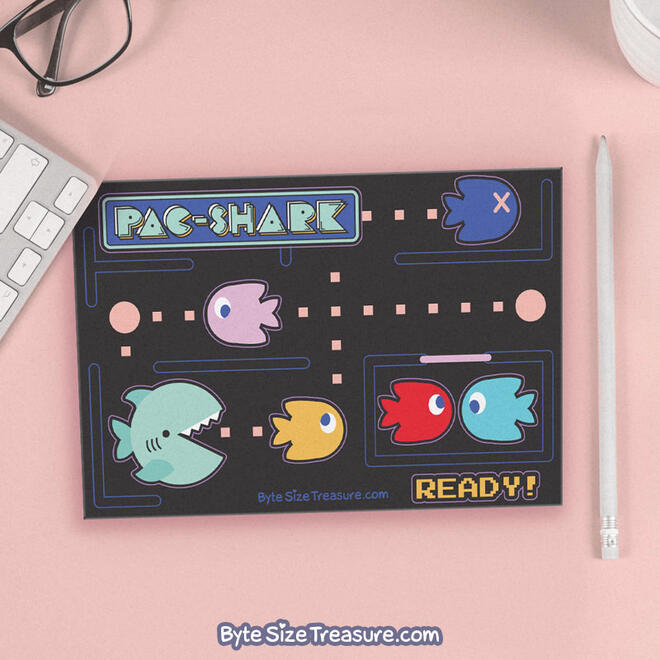 Pac-Shark Sticker Sheet