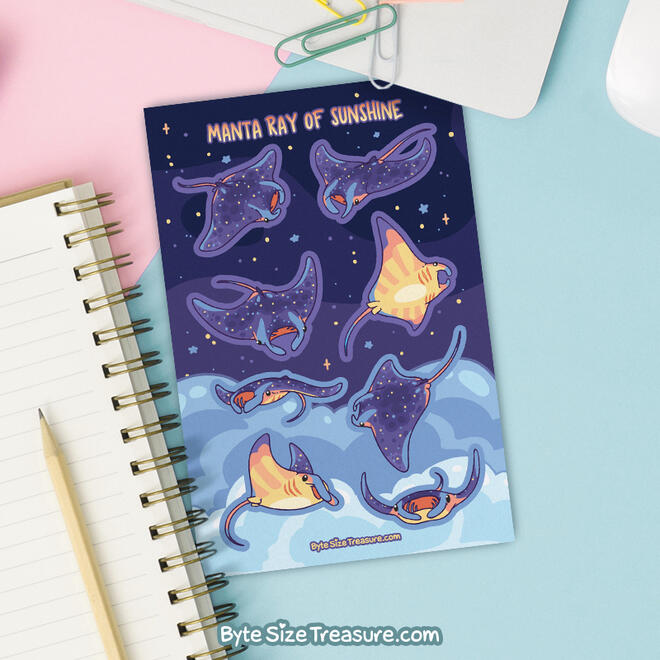 Manta Ray Sticker Sheet