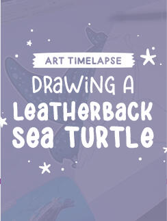 Leather Sea Turtle Art Timelapse