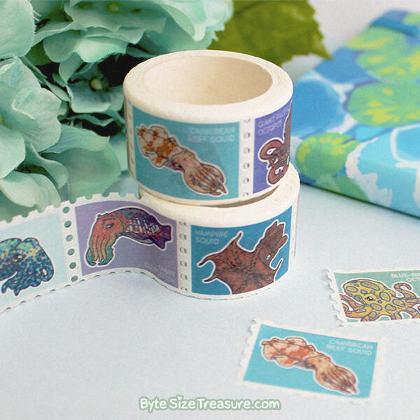 Cephalopod Stamp Washi Tape